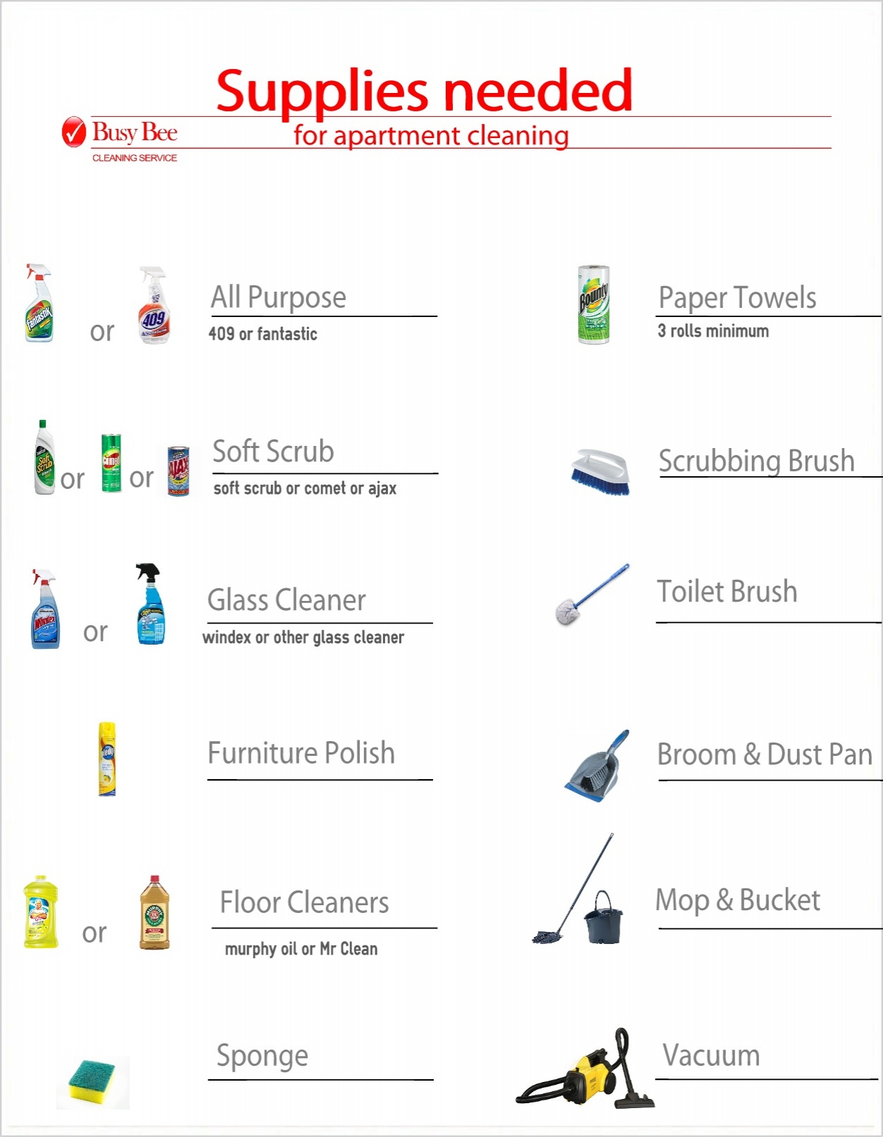 Office Cleaning Supplies List