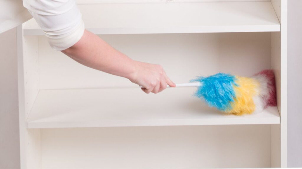 a clean and helathy classroom needs clean shelves