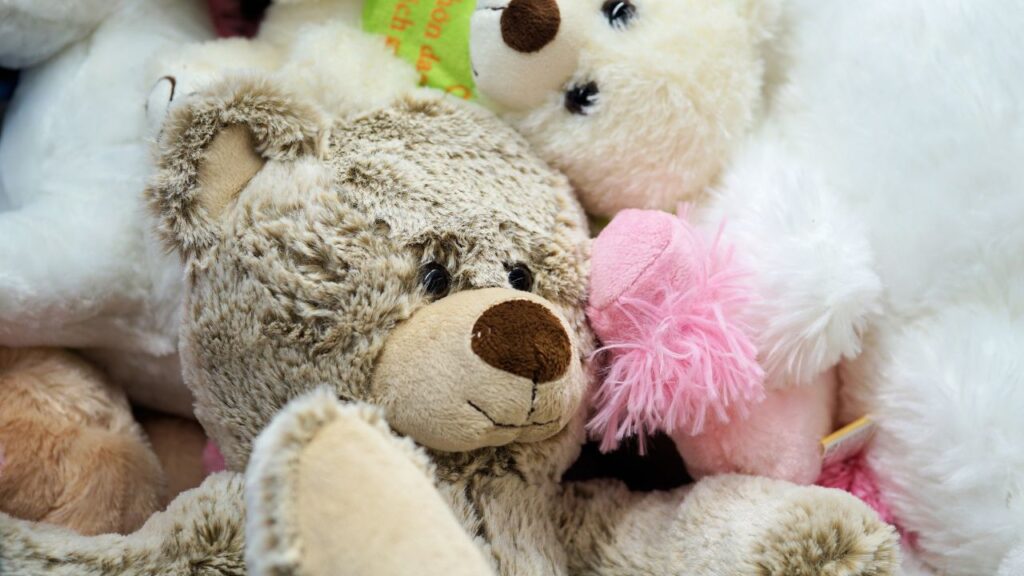 close up of teddy bears
