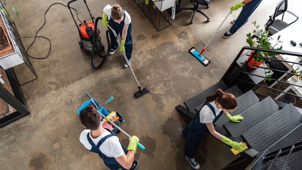 office cleaning by a professional team