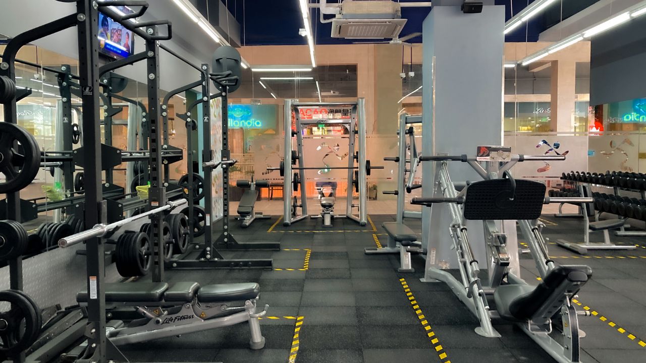 gym space with various equipments